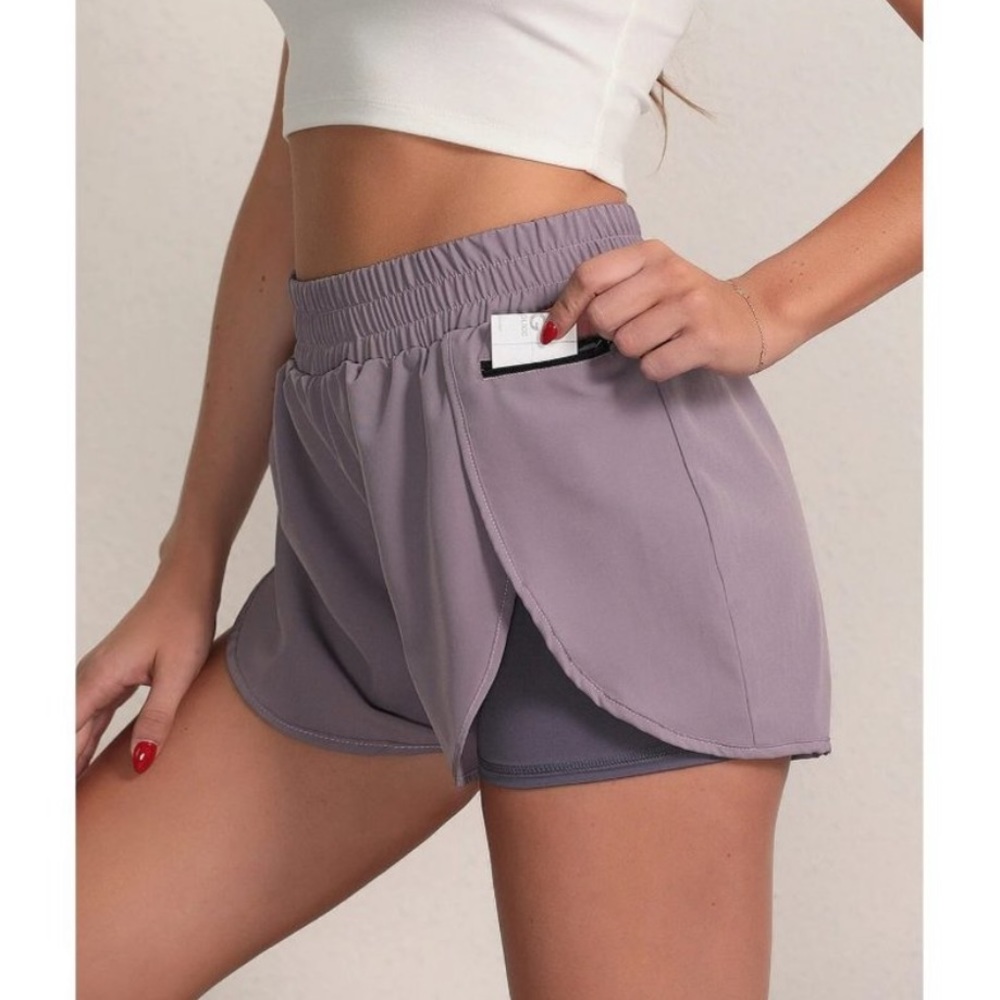 Blooming Jelly Athletic High Waist Workout Running Shorts Side Pockets